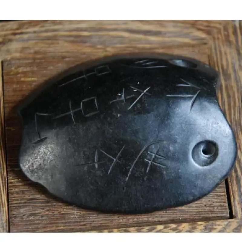 

Hongshan culture archaize black iron meteoritesculptureTortoiseshell statue