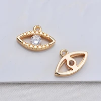 electroplated real gold micro inlaid zirconium devils eye pendant is used for diy necklaces earrings accessories jewelry an