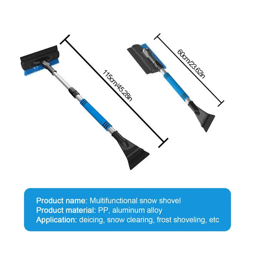 4-in-1 Extendable Snow Shovel Ice Scraper Brush Water Remover For Car Auto Frost Windshield Cleaner Winter Tool | Автомобили и
