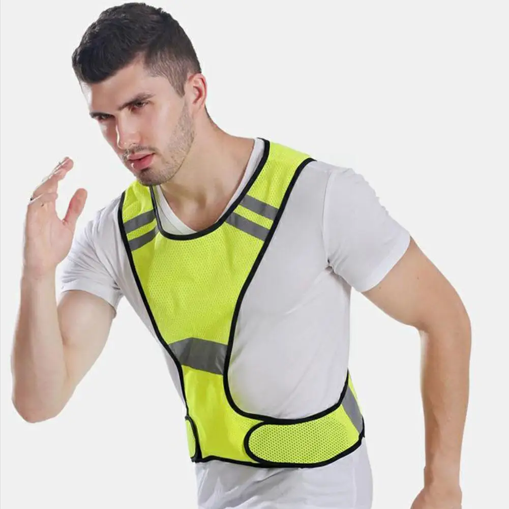 

New Reflective Vest High Visibility Breathable Reflective Safety Vest Fluorescent Mesh Vest Suitable For Night Running Cycl D1l5