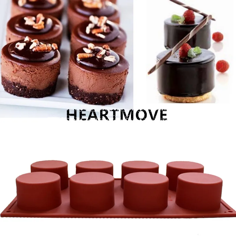 

HEARTMOVE 8 Holes Round Silicone Cake Mold 3D Handmade Cupcake Jelly Cookie Mini Muffin Soap Maker DIY Baking Tools Dropshipping