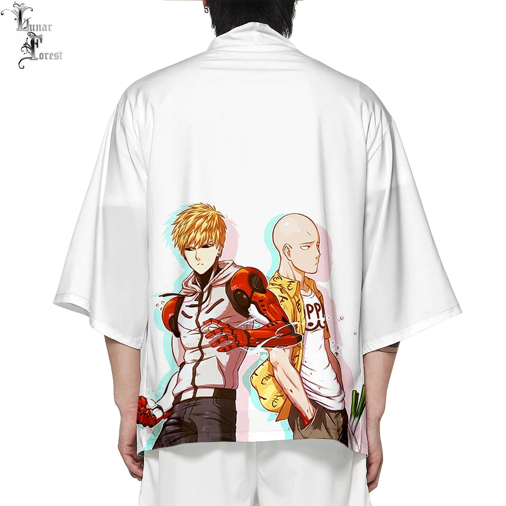 

Японское кимоно в стиле Харадзюку для мужчин и женщин, хаори юката с объемным рисунком, повседневная крутая уличная одежда с коротким рукав...