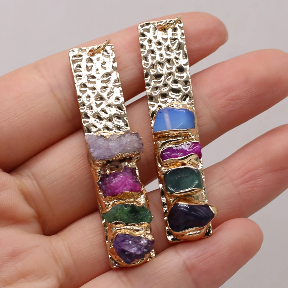 

Женская прямоугольная Подвеска из натурального камня, размером 10 х50 мм