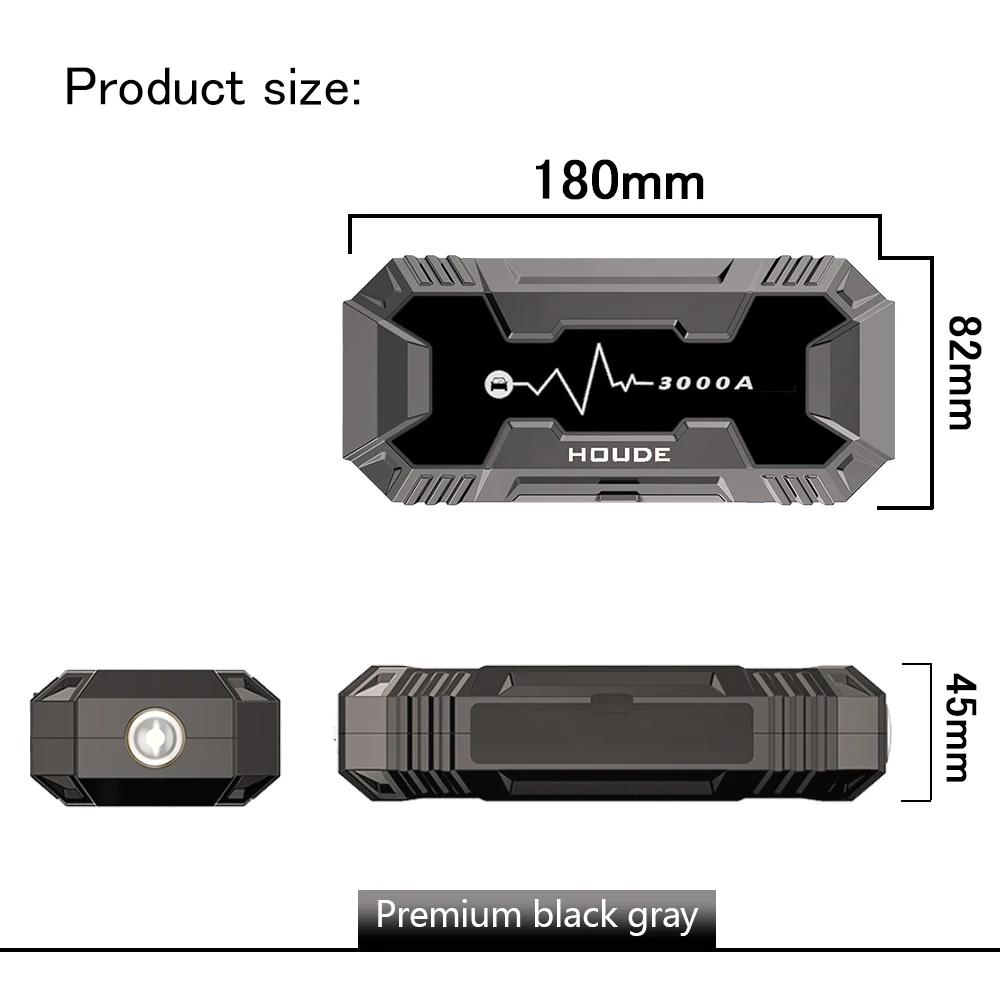 Портативный источник питания Jumpstarter для цифровых устройств 3000 А умный стартер
