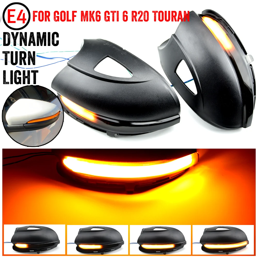 

For VW GOLF 6 MK6 GTI R32 08-14 Touran LED Dynamic Turn Signal Light Side Wing Rearview Mirror Indicator Lamp With Bottom Shell