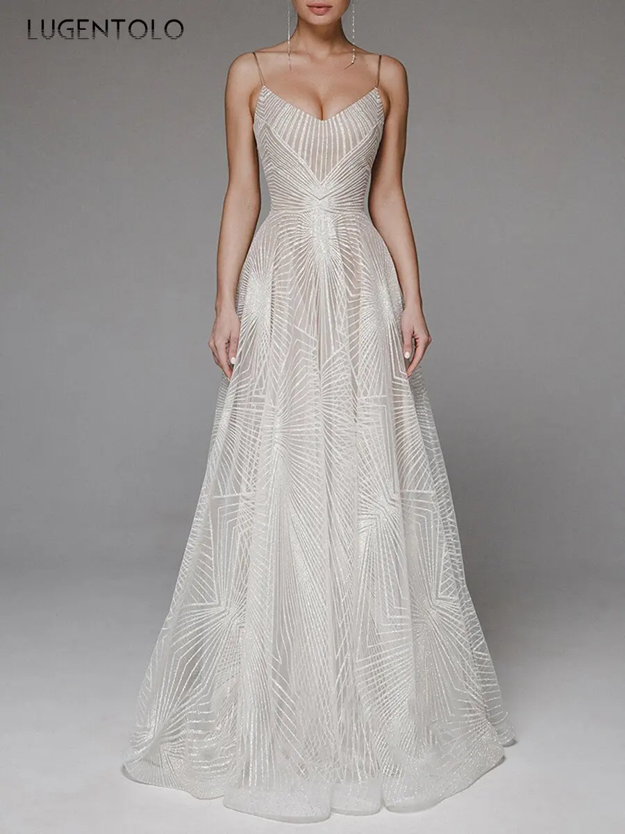 

Sexy Dress Women Sleeveless Backless Breast Wrap Slim Party Dresses Female Solid Sleeveless Big Swing Long Dress Lugentolo