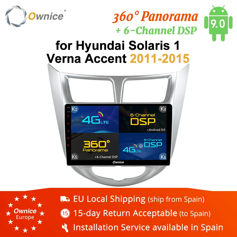 Ownice K3 K5 K6 Android 9 0 Восьмиядерный автомобильный Радио плеер DVD для Hyundai Solaris Verna accent 2011