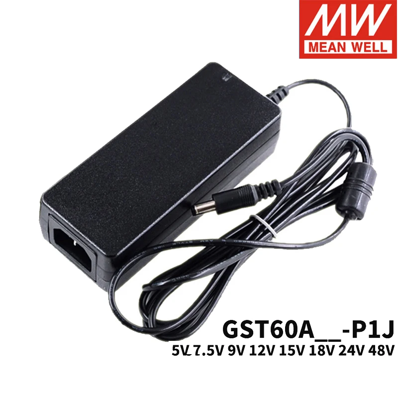 Mean Well GST60A-P1J 60 Вт адаптер питания 5 В 7 в 9 12 15 18 24 48 Meanwell универсальный источник |