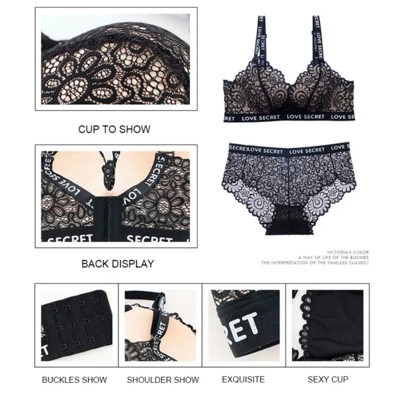 

Ladies Sexy Lace Triangle Cup Bra Set Thin Section Breathable Comfortable Underwear Solid Color Underwear Set Bra And Panties