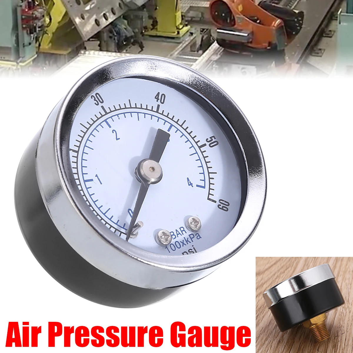 Hydraulic Pressure Gauge 60psi Pressure Gauge Back Mount 1.5