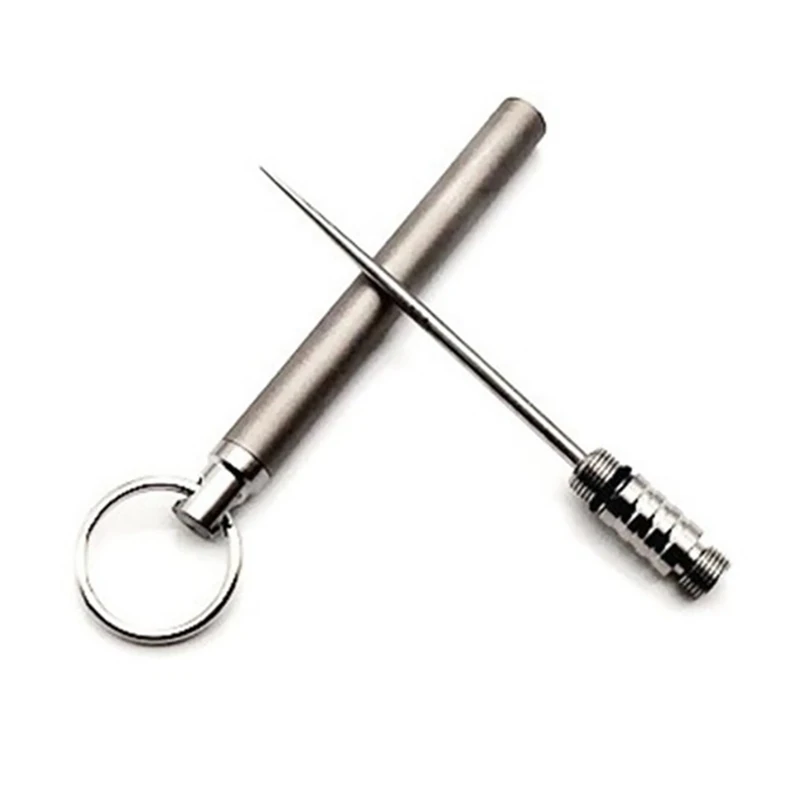 

Waterproof EDC Outdoor Toothpick Holder Lightweight Portable Reusable Titanium Alloy Keychain Camping Travel Tool/
