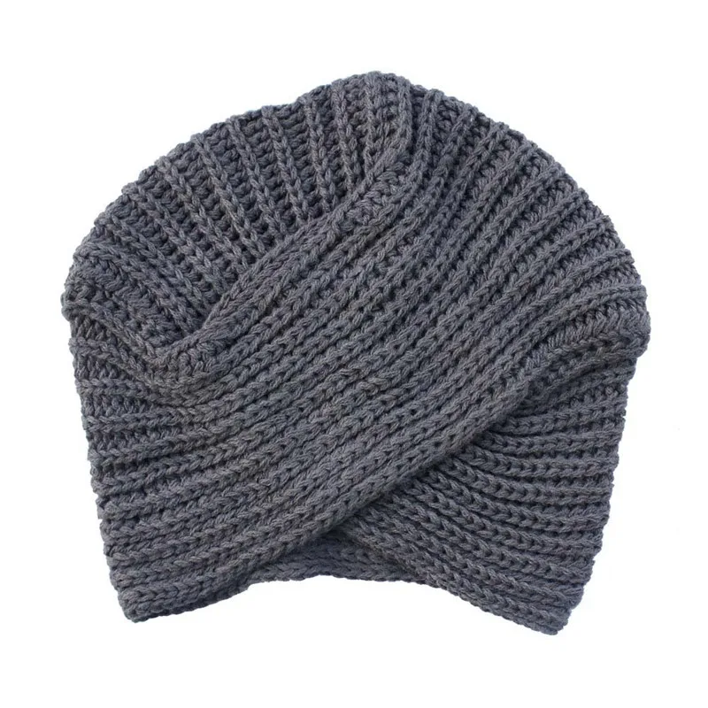 

RuoShui Winter Imitation Cashmere Head Wrap Handmade Warm Knitted Hat Fashion Women Cross Cap `Headband Lady Hair Accessories