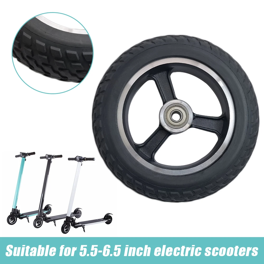 6inch Electric Scooter Rear Wheel Hub Assembly Explosion-proof Solid Tire Rear Wheel Replacement Wheel for Scooter Baby Carriage