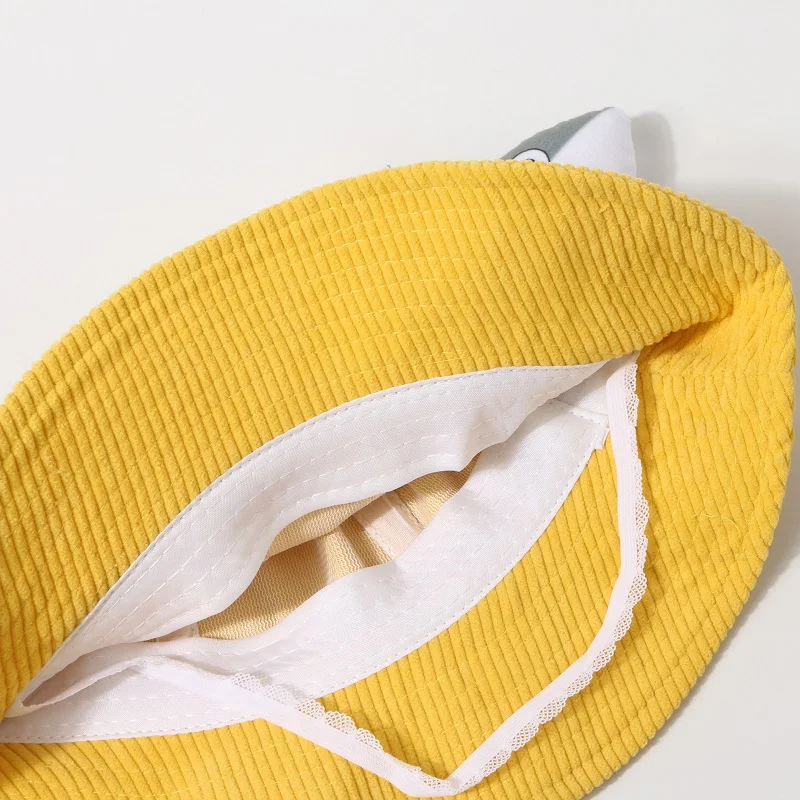 

Cute Big Fish Fisherman's Hat for Kids 1-6 Years Old Children Candy Color corduroy Bucket Hat Nursery Kindergarten Caps