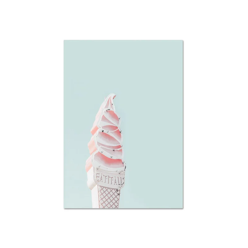 Картина на стену для украшения дома и детской современный летний пейзаж розовая