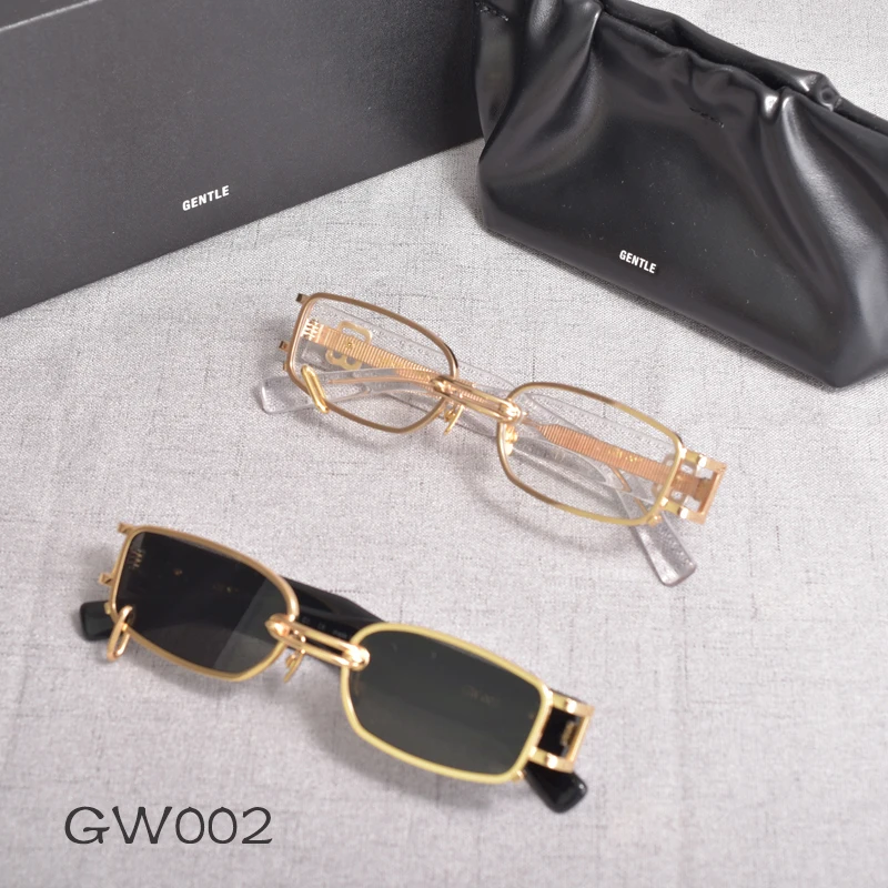 

New Fashion Cooperative style men women Metal square Sunglasses Gentle GW002 Acetate Polarized UV400 sun glasses women men