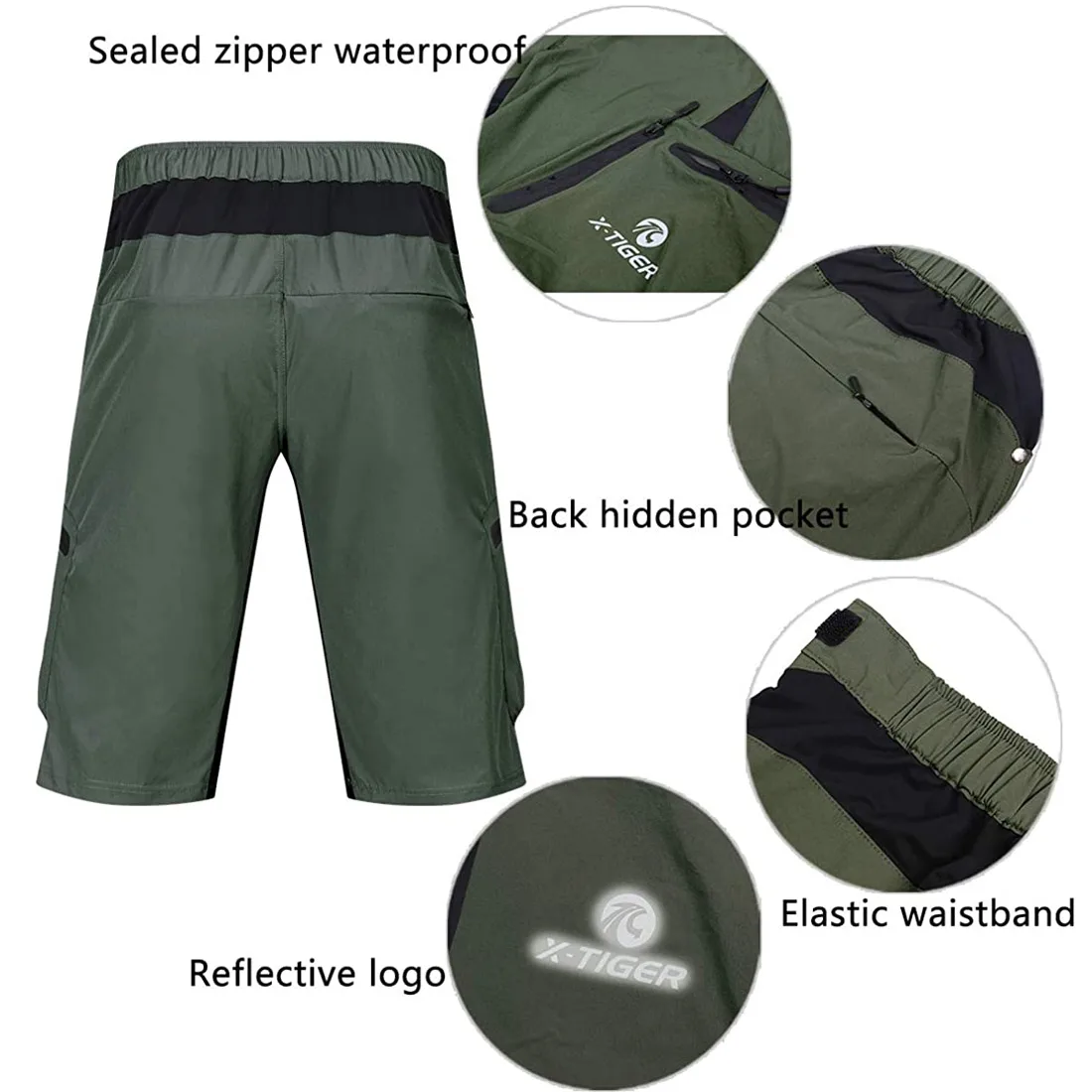 Мужские горные велосипедные шорты X-Tiger свободные короткие брюки для спорта на