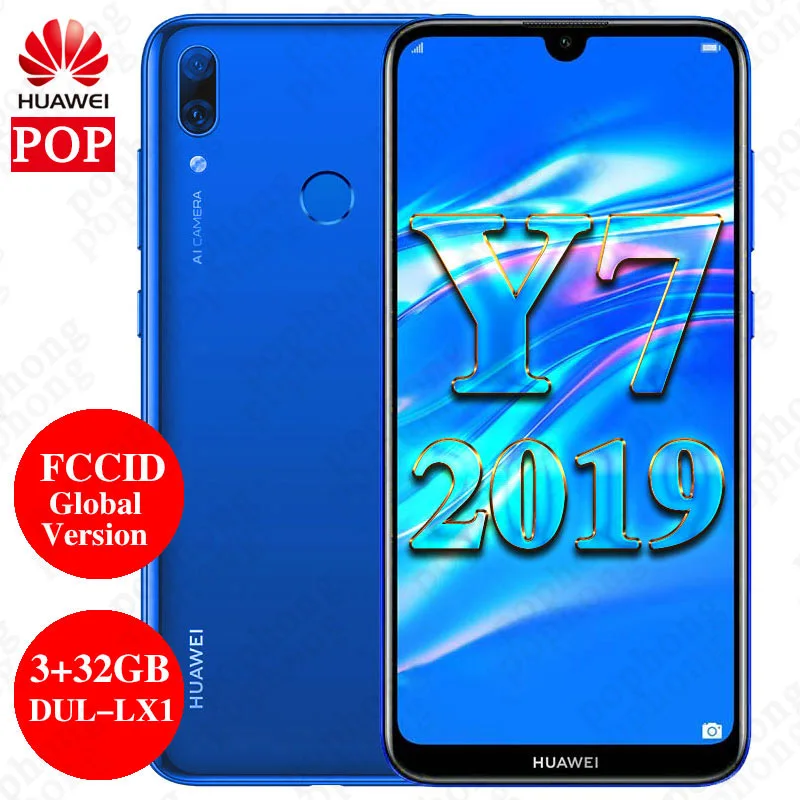FCCID, глобальная версия, huawei Y7, мобильный телефон, 6,26 дюймов, 3 ГБ, 32 ГБ, DUB-LX1, две sim-карты, четыре ядра, разблокировка лица, камера AI