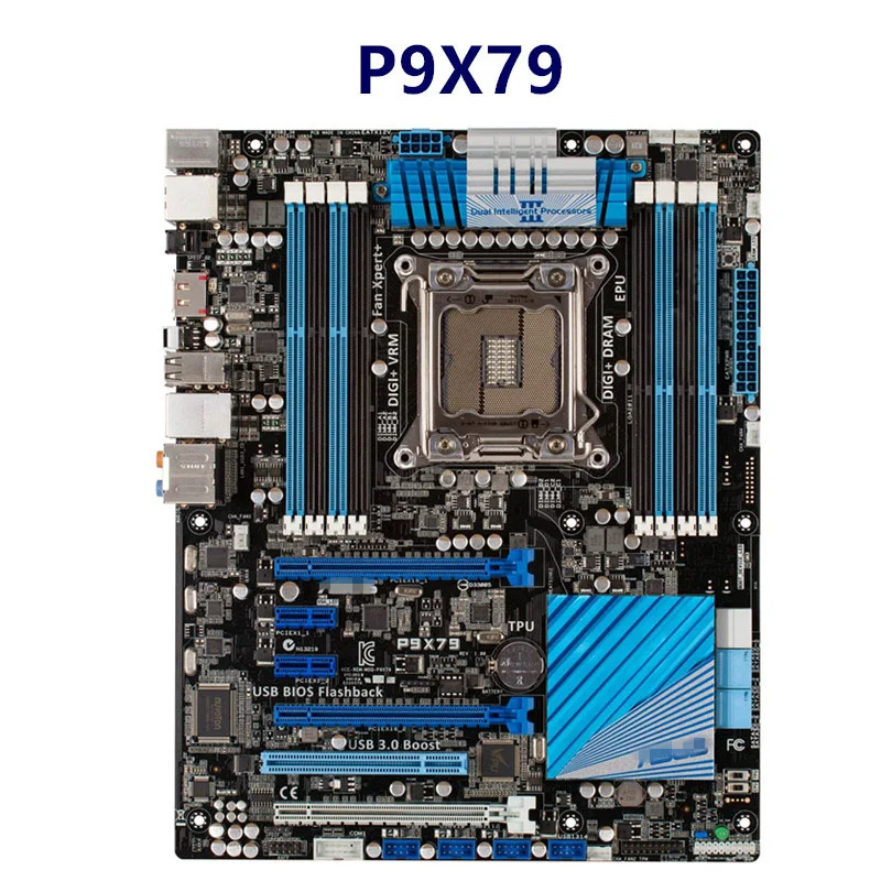 Материнская плата для ASUS P9X79 Socket LGA 2011 Core i7 LGA2011 X79 100% оригинальная настольная DDR3 64