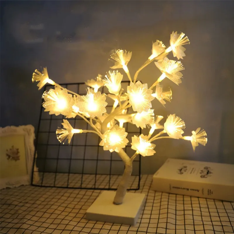 

24LEDs Led Table Lamp Christmas Tree Night Light USB Battery Power Home Decr Fairy Lights for Bedroom Indoor Holiday Lighting