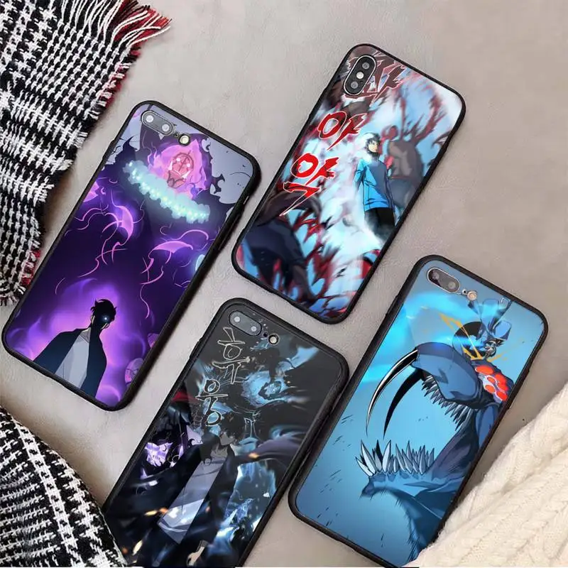 

Japan anime solo leveling Phone Case Tempered glass For iphone 6 7 8 plus X XS XR 11 12 13 PRO MAX mini