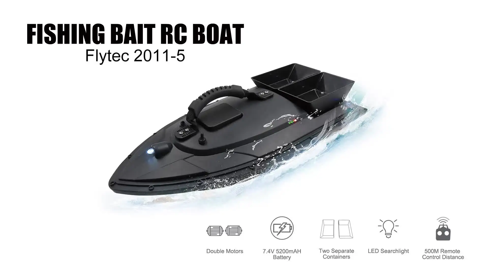 Flytec 2011-5 RC Fishing Bait Boat Hull KIT Set With Electronic Accessories Parts Full Set For DIY Repair Or Remodel
