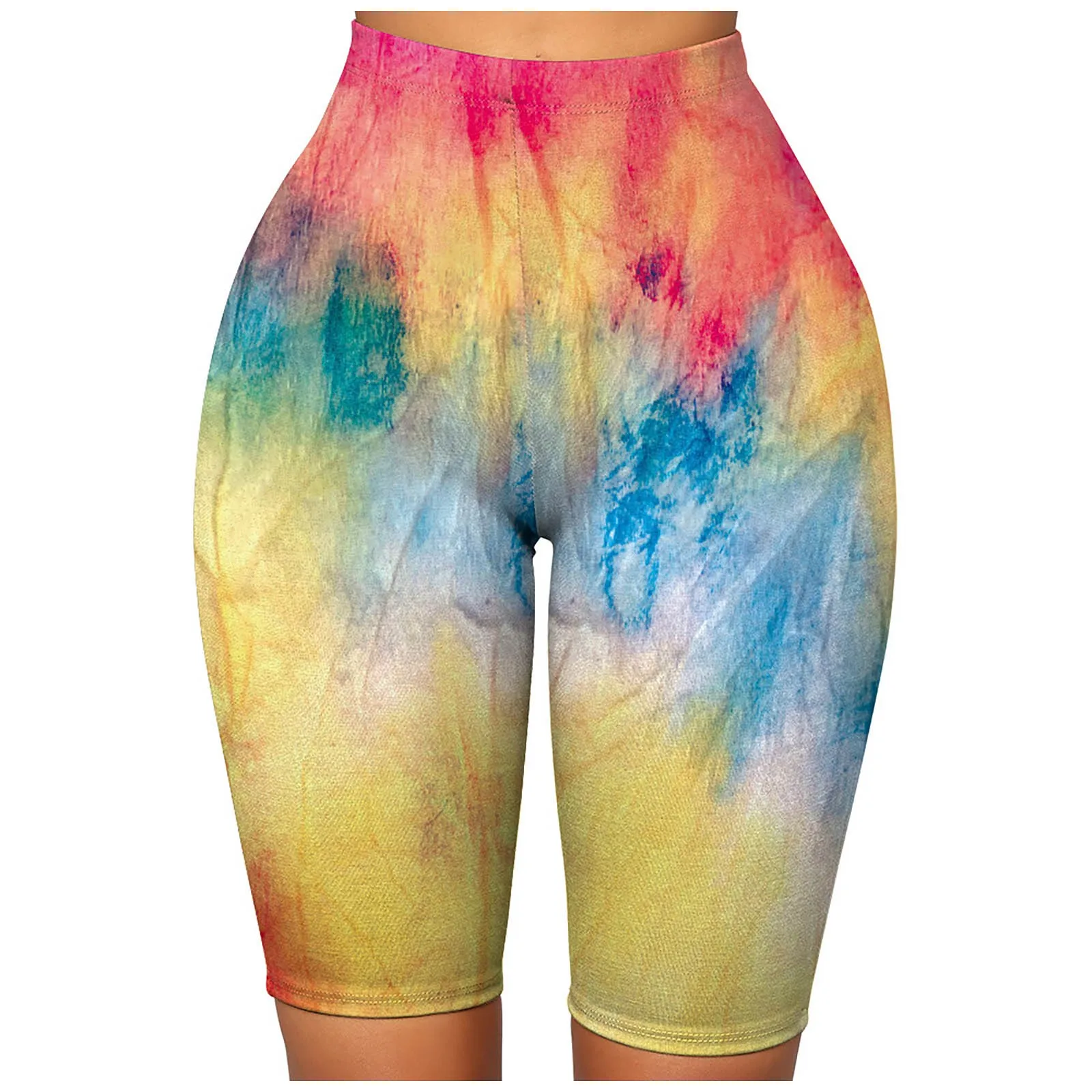 

Модные спортивные цифровые пятиконечные женские колготки с принтом Tie-Dye, облегающие шорты для фитнеса, женские сексуальные шорты 2021