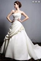 free shipping long flowers satin sexy sweetheart vestido de noiva renda 2016 new fashionable romantic wedding dress bridal gowns