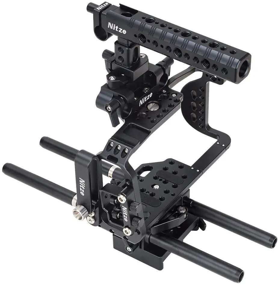 Комплект клетки Nitze BMPCC 4K/6K для камеры Blackmagic Pocket Cinema Camera с верхней ручкой кронштейн
