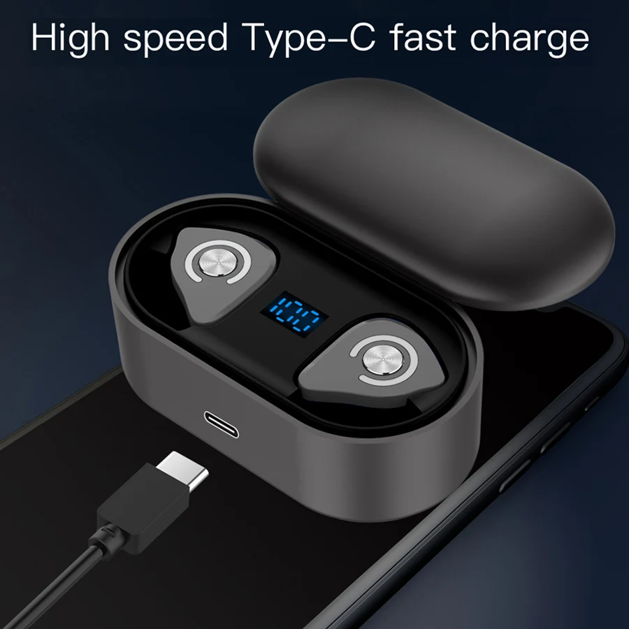 TWS Bluetooth 5,0 настоящие Беспроводные наушники с шумоподавлением, Спортивная гарнитура, стерео наушники с микрофоном для мобильного телефона
