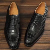 ourui new arrival true crocodile leather Mens leather men shoes lace-up Mens shoes