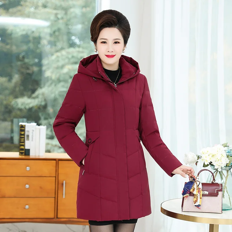 Женская Стеганая куртка с капюшоном однотонная длинная теплая парка на молнии