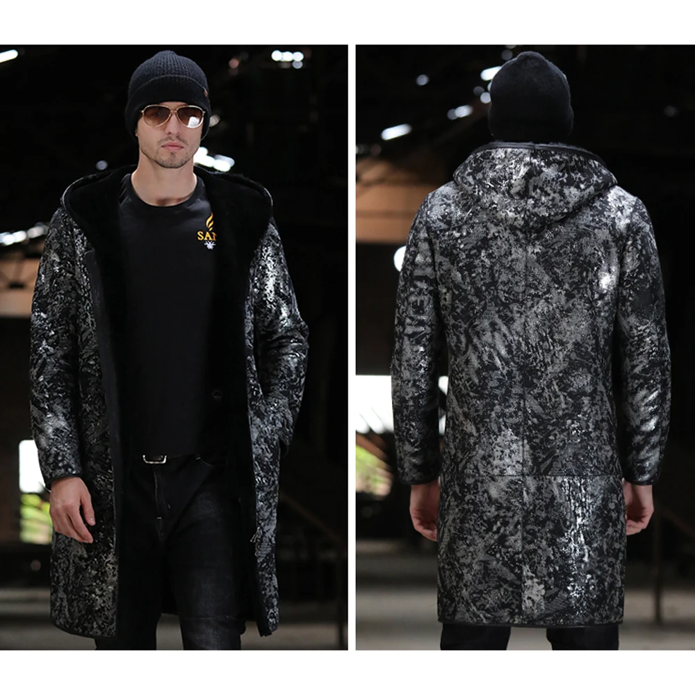 SANI утолщенные овчинные меховые овчины средней яркости мужская двусторонняя