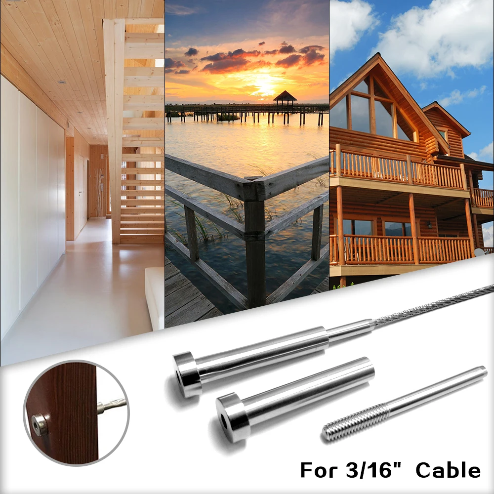 Концевые фитинги для перил кабеля из нержавеющей стали 5 шт. невидимый концевой