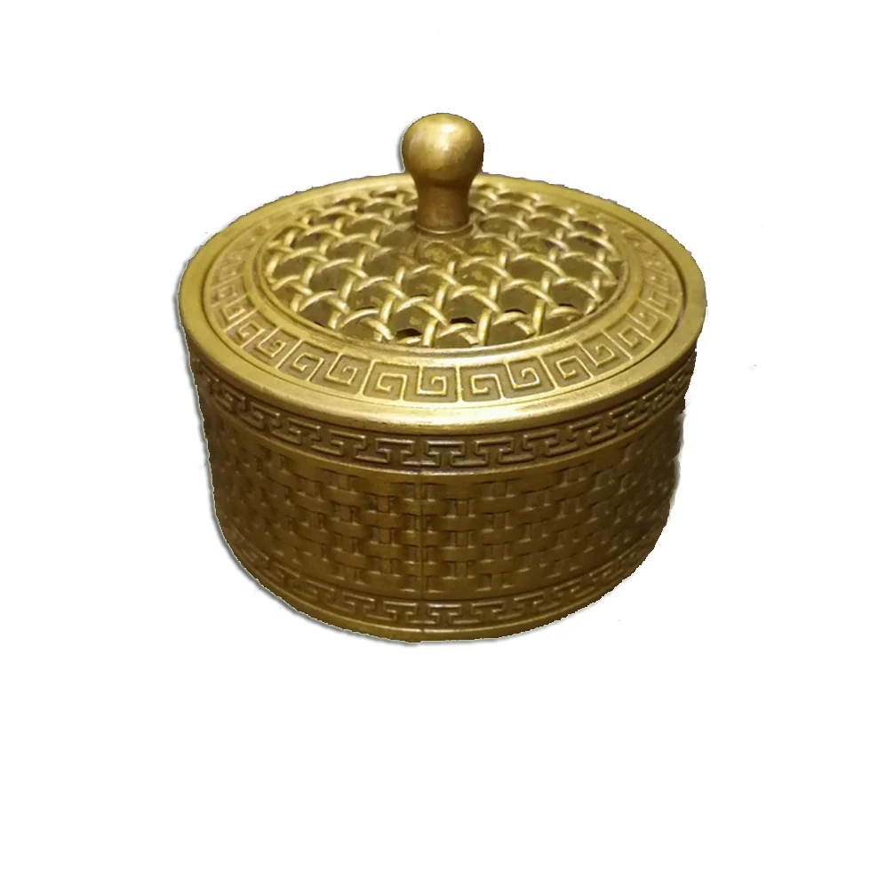 Small brass incense burner Antique Xuande Furnace Brass sandalwood stove Incense for Buddha Pure copper | Дом и сад