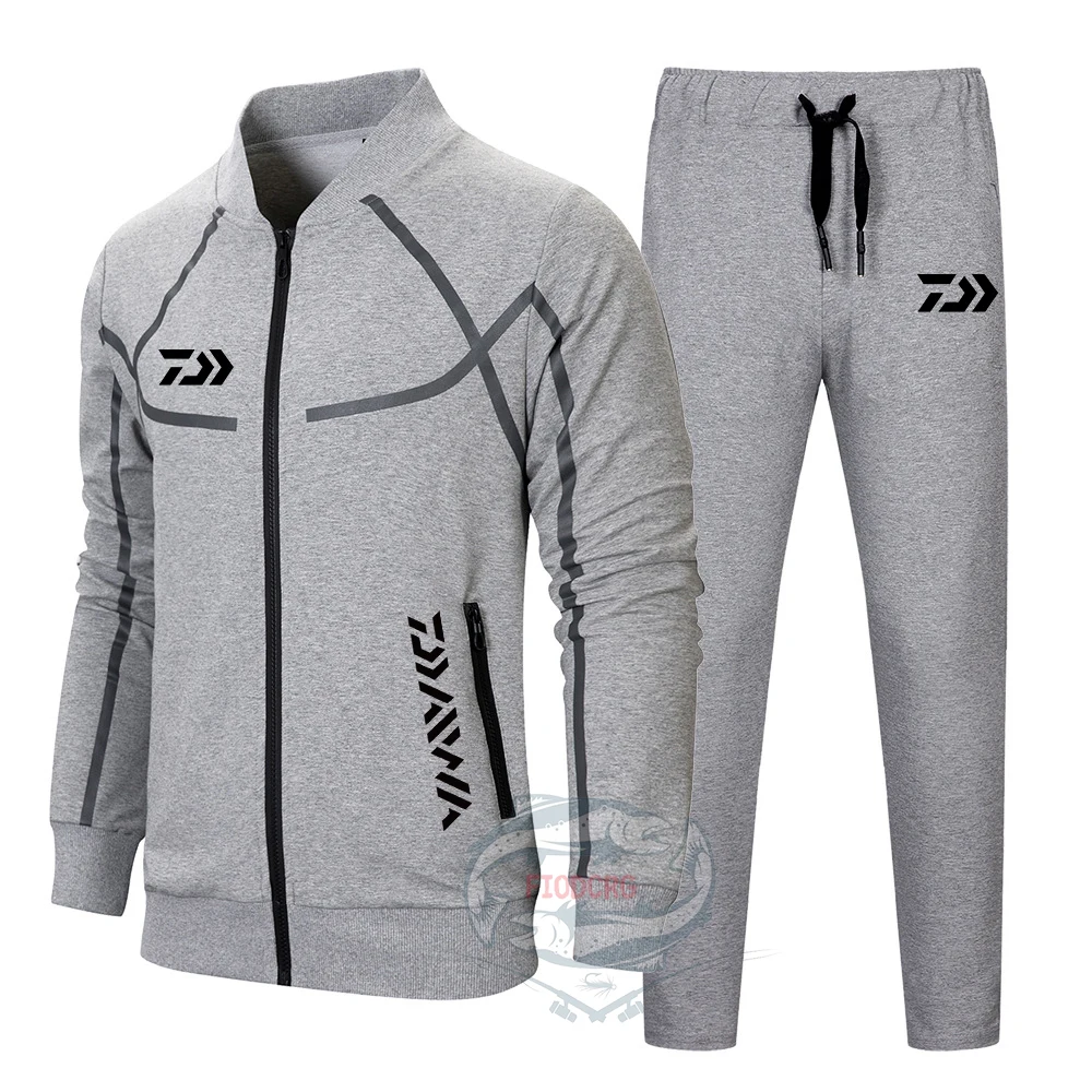 

Daiwa Spring Autumn Fishing Suit Outdoor Full Sleeve Fishing Hoodie Elastic Pants Sport Camouflage Set Men Daiwa Fishing Clothes