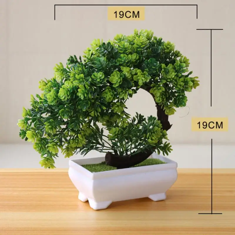 

Artificial Plants Potted Bonsai Green Small Tree Plants Fake Flowers Potted Ornaments For Home Garden Decor Party Hotel Decor