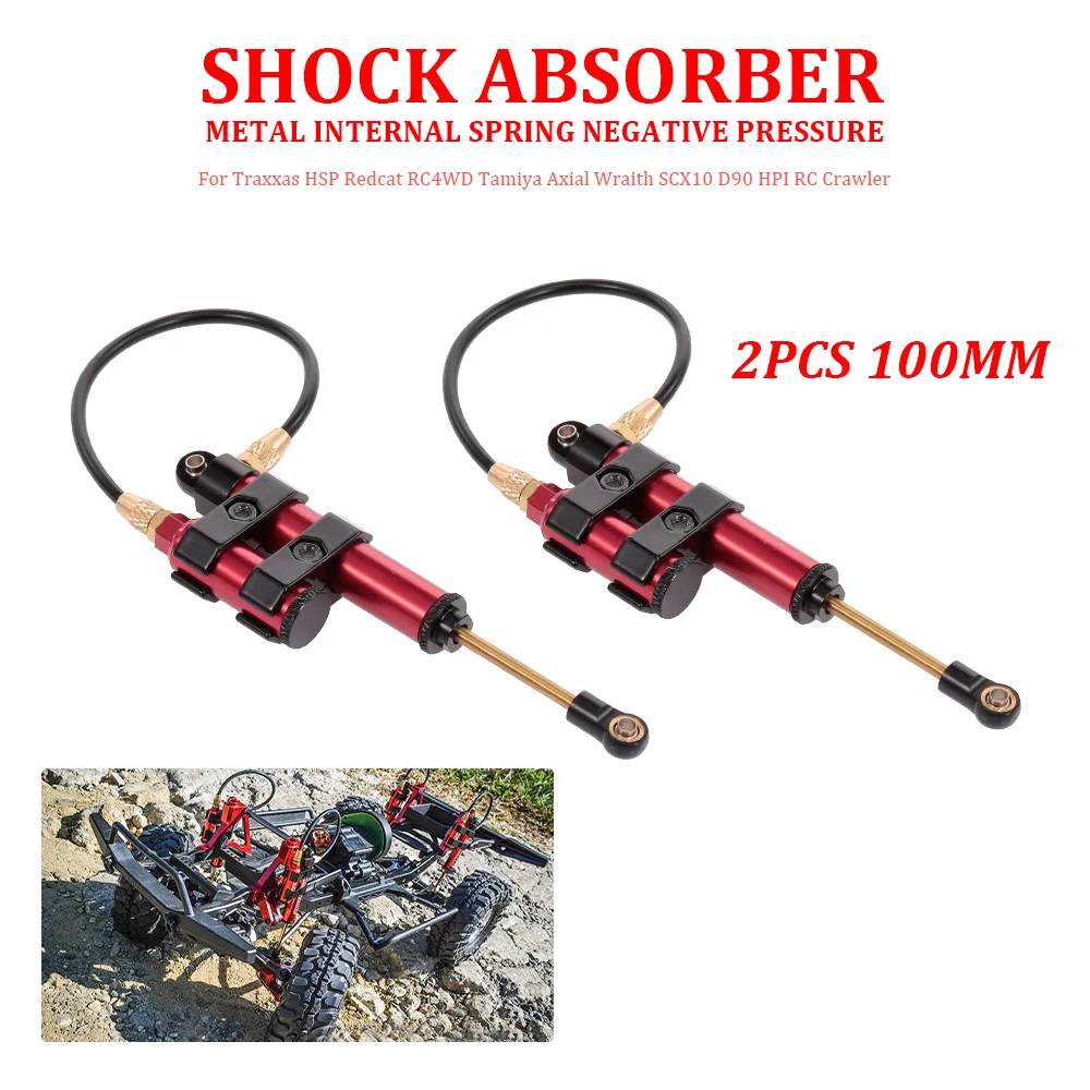 

2pcs 100mm Metal Spring Negative Pressure Shock Absorber for Traxxas HSP Redcat RC4WD Axial Wraith SCX10 D90 HPI RC Crawler