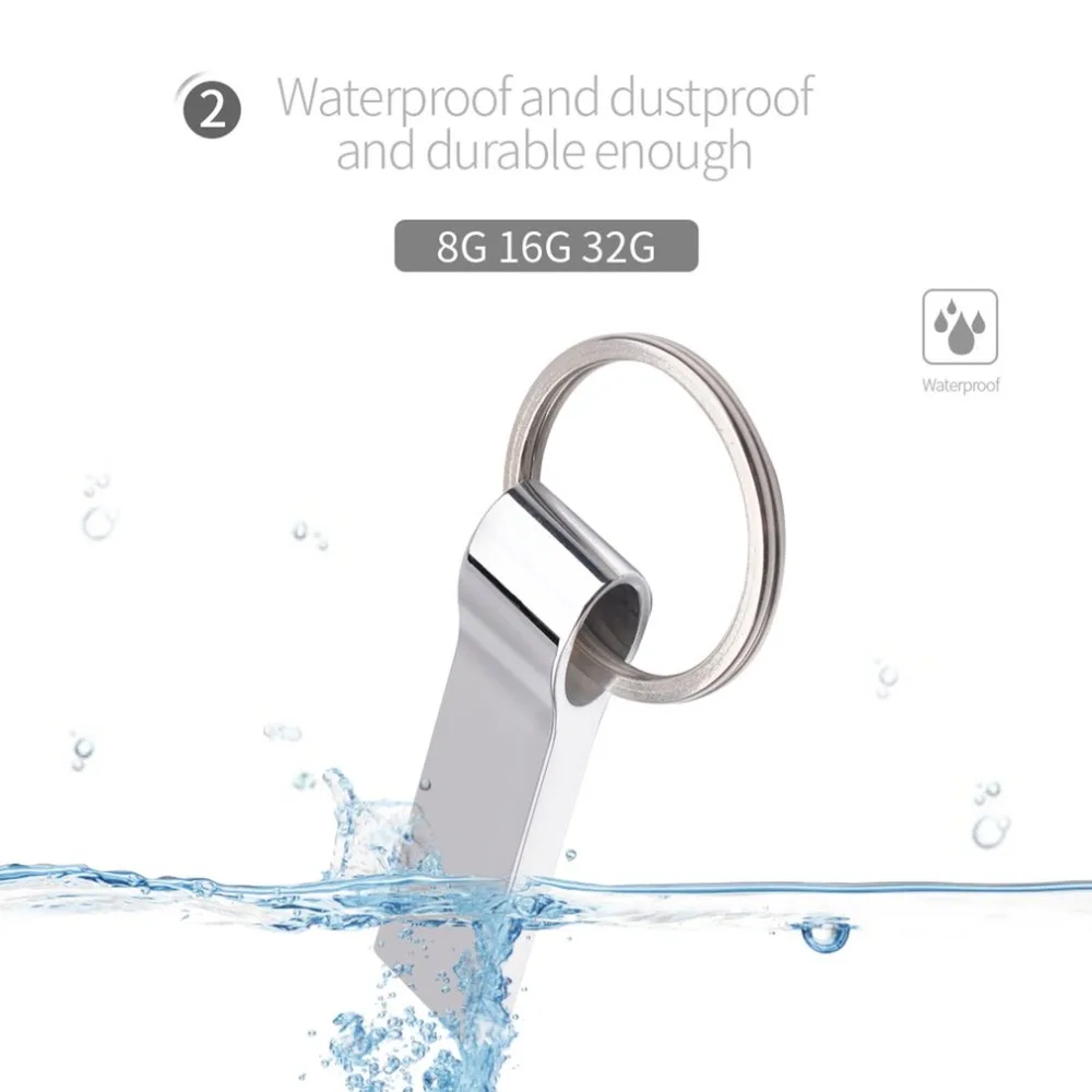 USB флэш-накопитель 128G портативный внешний накопитель памяти водонепроницаемый пылезащитный u-диск с кольцом для ключей