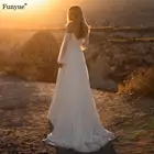 Платье Свадебное Funyue, шифоновое ТРАПЕЦИЕВИДНОЕ ПЛАТЬЕ ПРИНЦЕССЫ в стиле бохо, с открытыми плечами, бисером и длинным рукавом, 2021