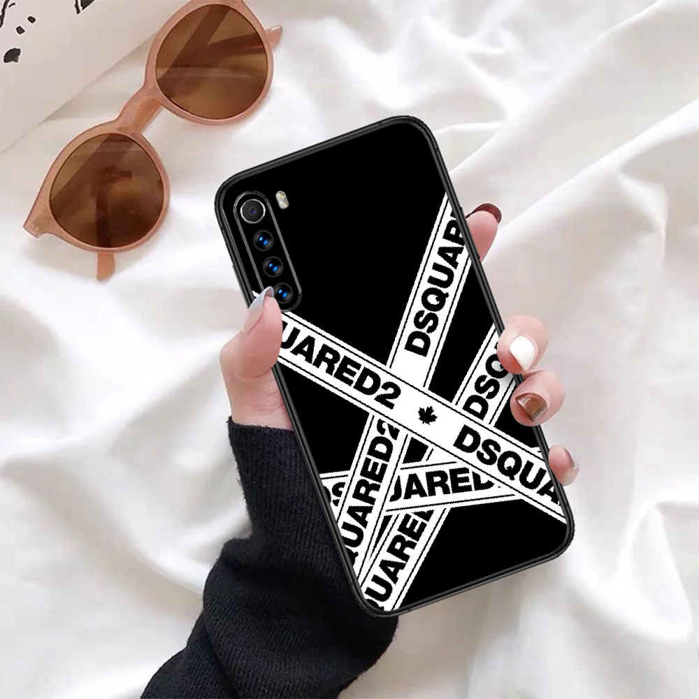 

Italy brand maple leaf dsquareds Phone Case For Xiaomi Redmi Note 7 8 8T 9 9S 4X 7 7A 9A K30 Pro Ultra black Back Fashion Funda