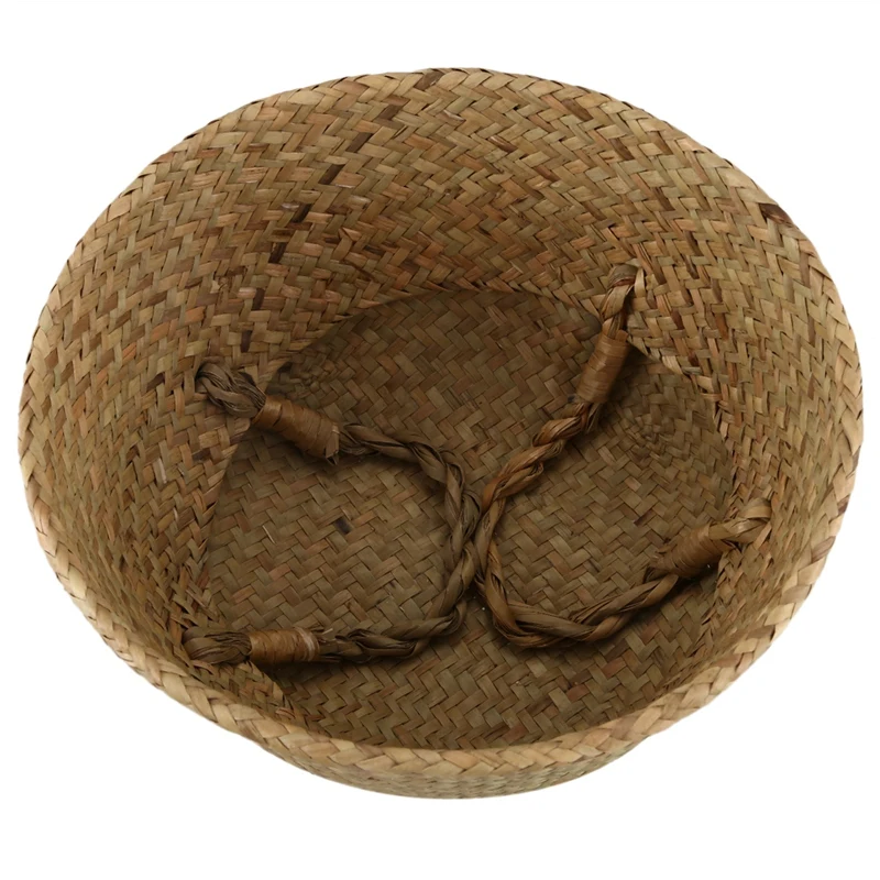 Seagrass плетеная корзина из ротанга Складной Подвесной Цветочный Горшок Кашпо тканая грязная корзина для хранения белья корзина Декор для дома Размер