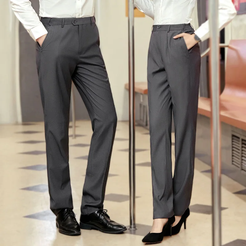Серый мужской и женский костюм брюки осенние мужские платья Брюки прямые бизнес