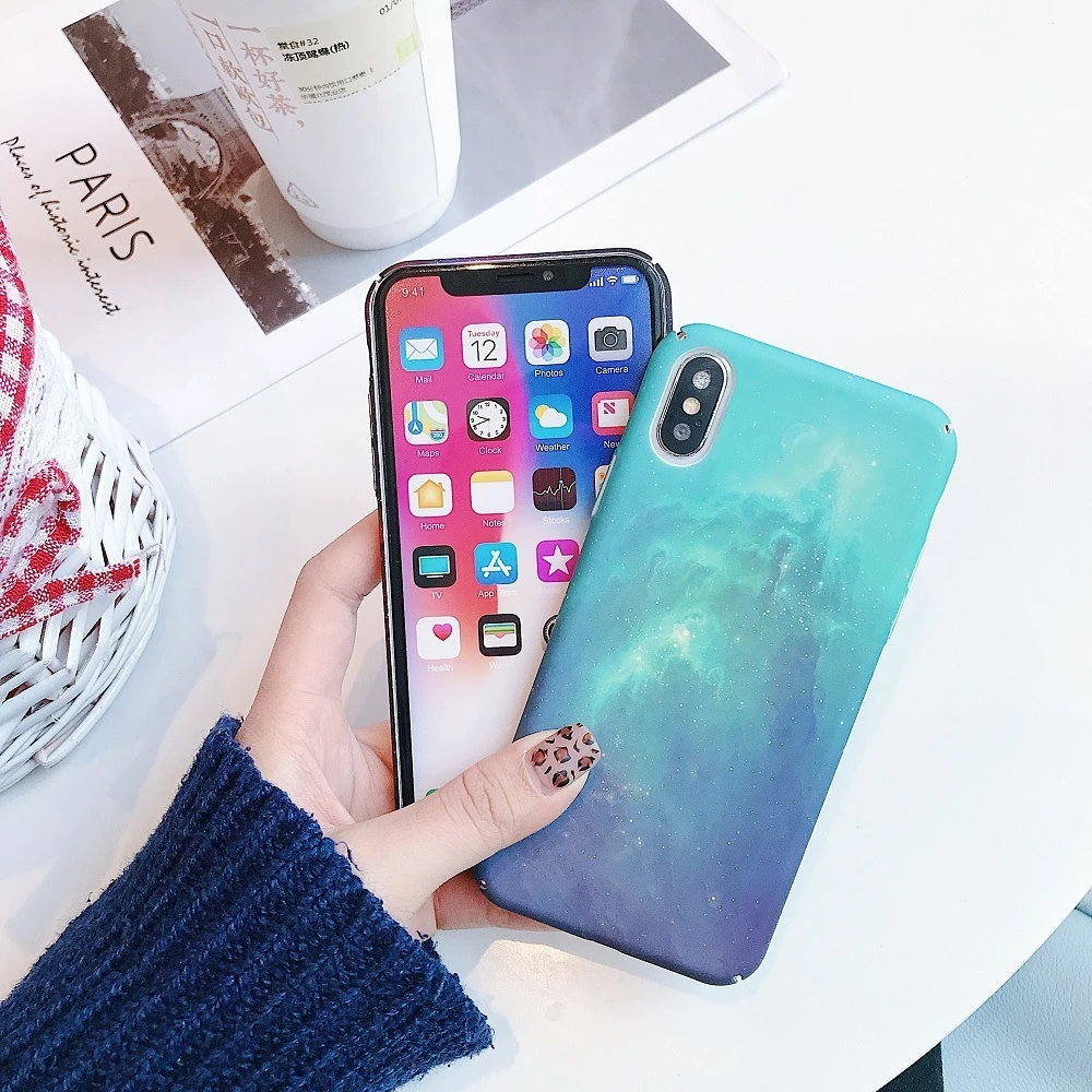 Светящийся чехол для iPhone XS Max XR X 7 8 Plus 6 6S + Чехлы Матовый Жесткий ударопрочный