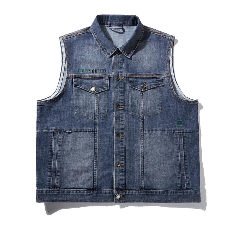 7XL большой размер новый стиль мужской джинсовый жилет Мужская Весенняя хлопковая