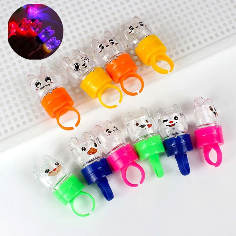 

100 Pcs LED Finger Lights Christmas Wedding Celebration Festival Party Favor Flashing Light up Atmosphere Lamps Toys