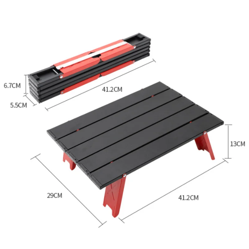 Portable Outdoor Folding Table Furniture Picnic Barbecue Camping Tableware Collapsible Computer Desk Aluminum Household Bed | Спорт и