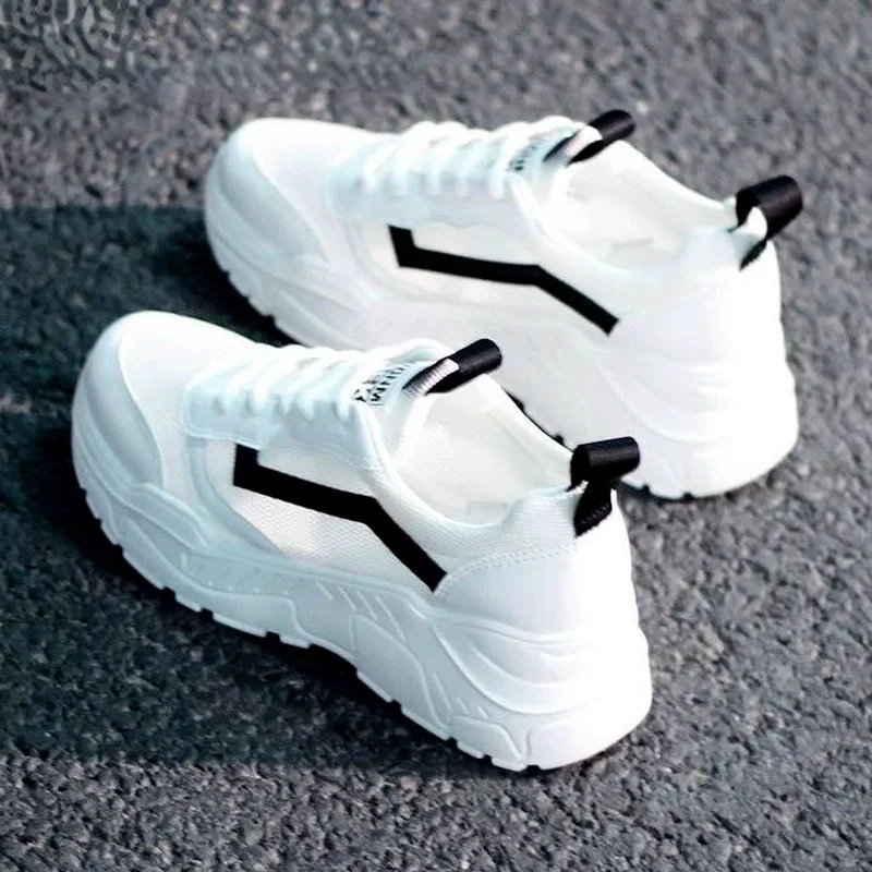 

2021 New Fashion Women Casual Shoes Comfortable Breathable Mesh Shoes Woman Spring Lace-up Non-slip Platform Sneakers Women