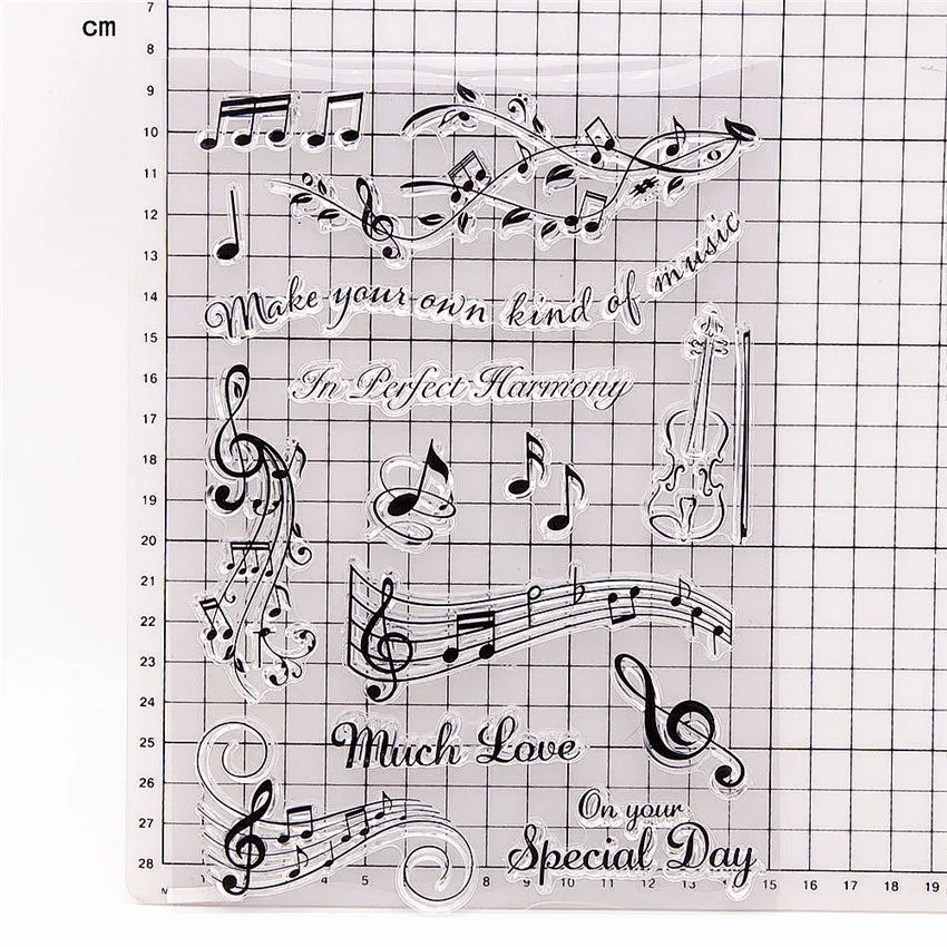 15x21 см нот Лист Музыка прозрачное уплотнение прозрачные штампы Силиконовое TPR