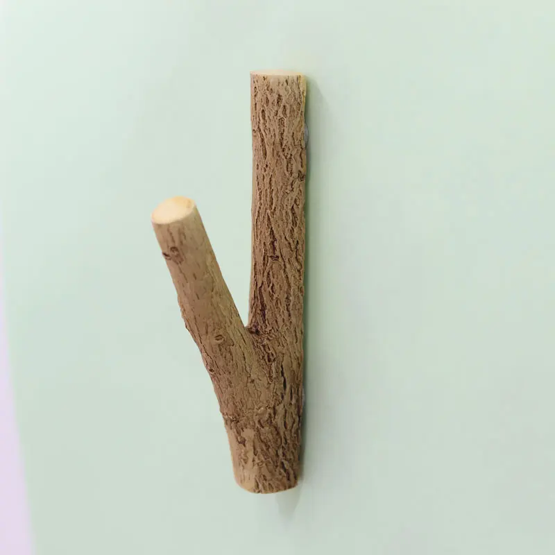 Магнит на холодильник деревянный держатель для ключей с имитацией ветки крючок